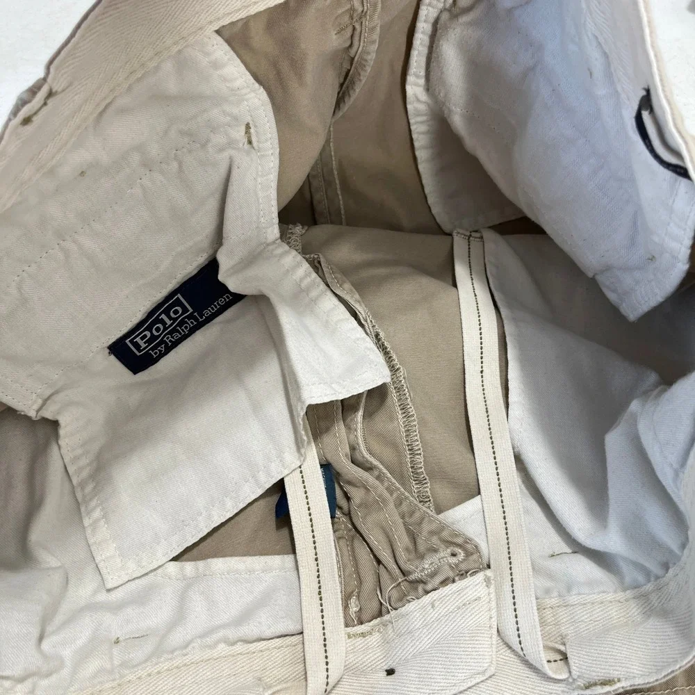 Polo‎ Ralph Lauren Relaxed Fit Khaki Chino Shorts Men 36 Casual Cotton Classic